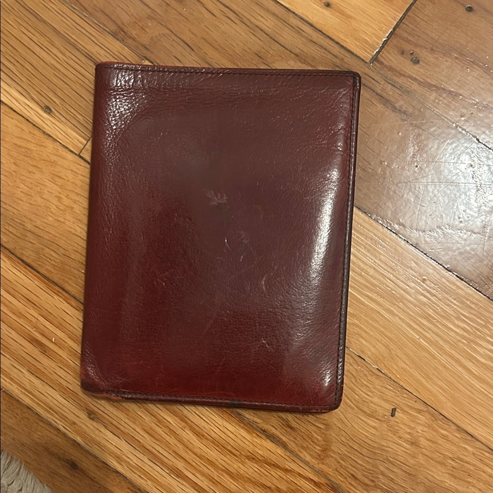 Coach Leather Bifold Passport Wallet in Deep Burgundy